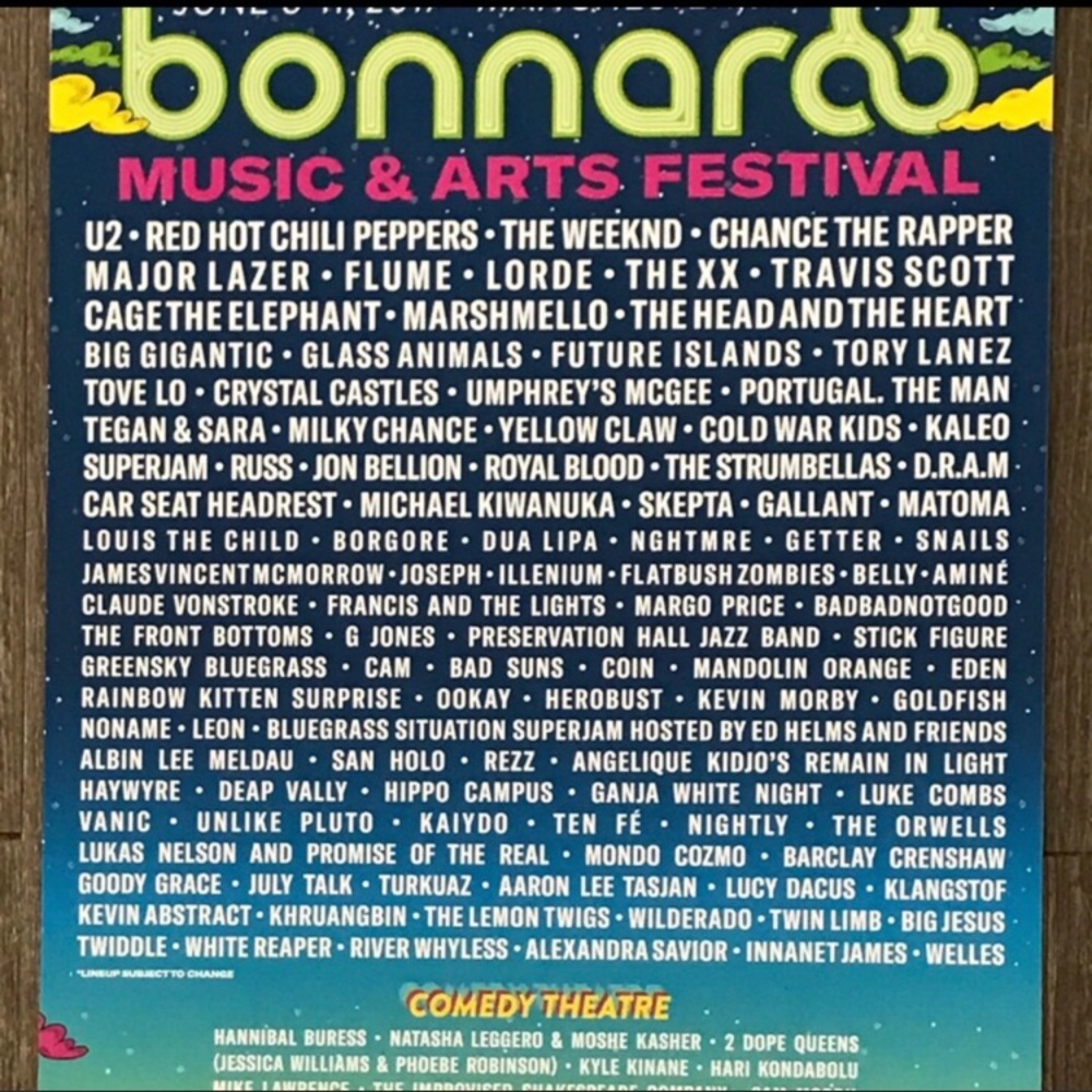 2017 Bonnaroo Music and Arts festival poster